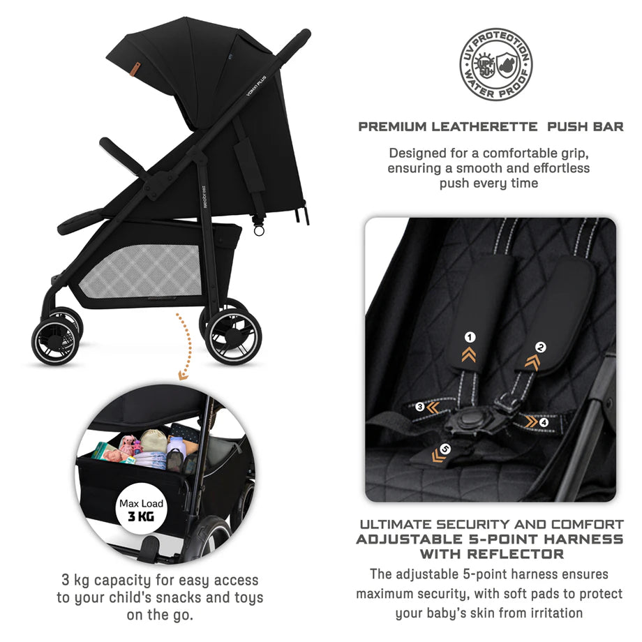 Neobreez Vomx1 Plus 2-In-1 Travel System Stroller Compact & Quick-Fold Baby Travel Pushchair With Waterproof Upf 50+ Canopy