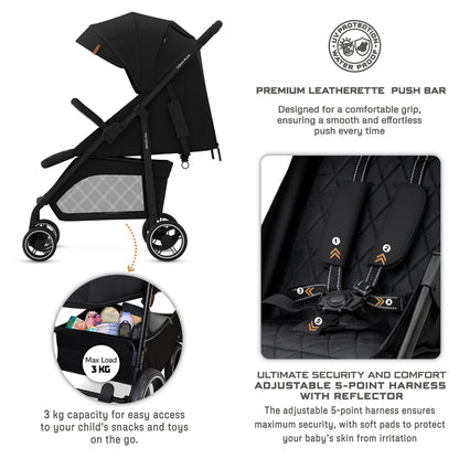 Neobreez Vomx1 Plus 2-In-1 Travel System Stroller Compact & Quick-Fold Baby Travel Pushchair With Waterproof Upf 50+ Canopy