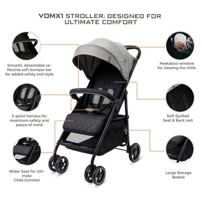 Neobreez Vomx1 Ultra Lightweight Stroller (Medium Gray)