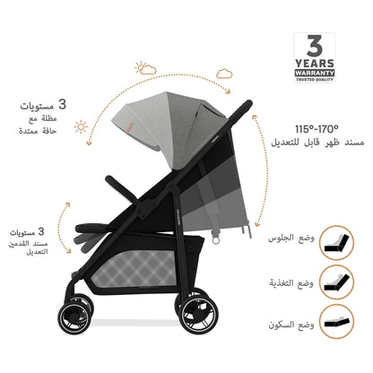 Neobreez Vomx1 Ultra Lightweight Stroller (Medium Gray)