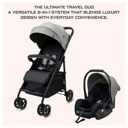 Neobreez Vomx1 Plus 2-In-1 Travel System Stroller Compact Quick-Fold, Upf 50+ Canopy