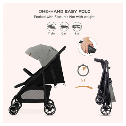 Neobreez Vomx1 Plus 2-In-1 Travel System Stroller Compact Quick-Fold, Upf 50+ Canopy