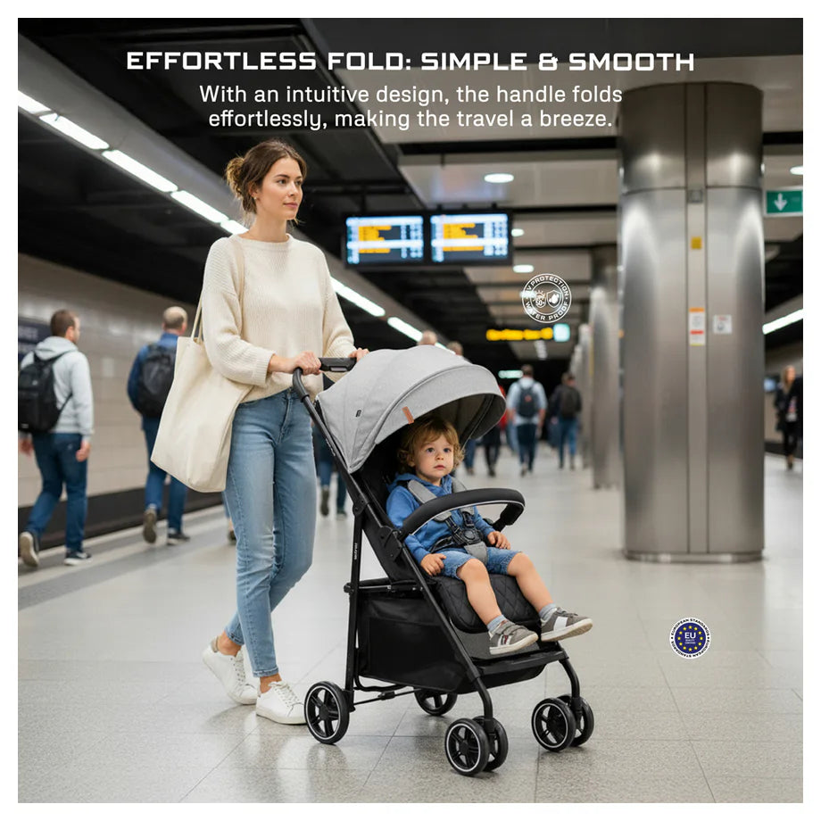 Neobreez Vomx1 Plus 2-In-1 Travel System Stroller Compact Quick-Fold, Upf 50+ Canopy