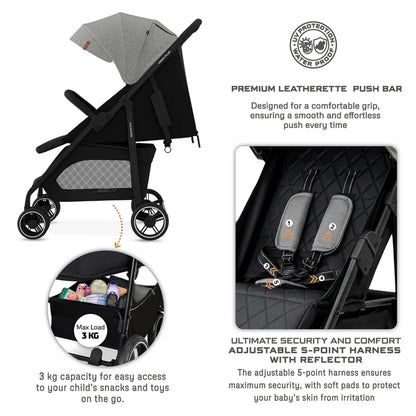 Neobreez Vomx1 Plus 2-In-1 Travel System Stroller Compact Quick-Fold, Upf 50+ Canopy