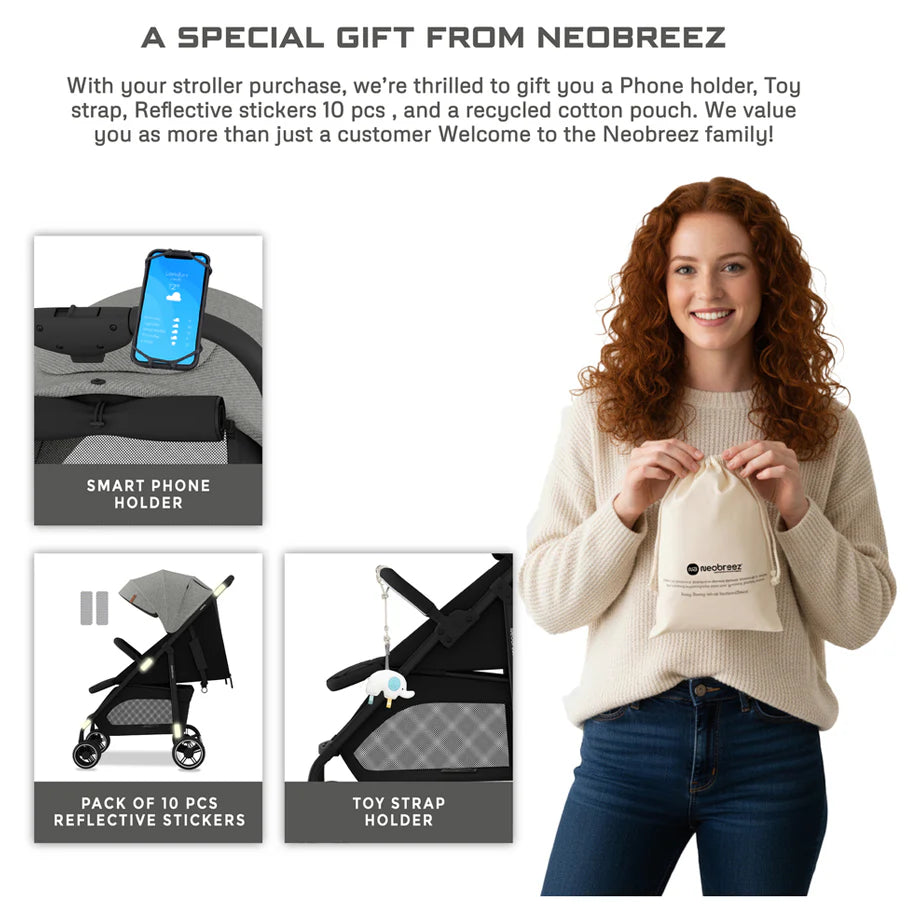 Neobreez Vomx1 Plus 2-In-1 Travel System Stroller Compact Quick-Fold, Upf 50+ Canopy