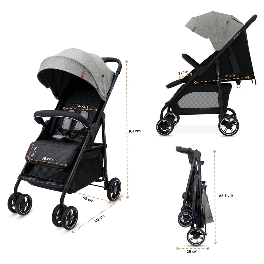 Neobreez Vomx1 Plus 2-In-1 Travel System Stroller Compact Quick-Fold, Upf 50+ Canopy