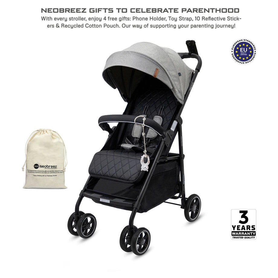 Neobreez Vomx1 Plus 2-In-1 Travel System Stroller Compact Quick-Fold, Upf 50+ Canopy