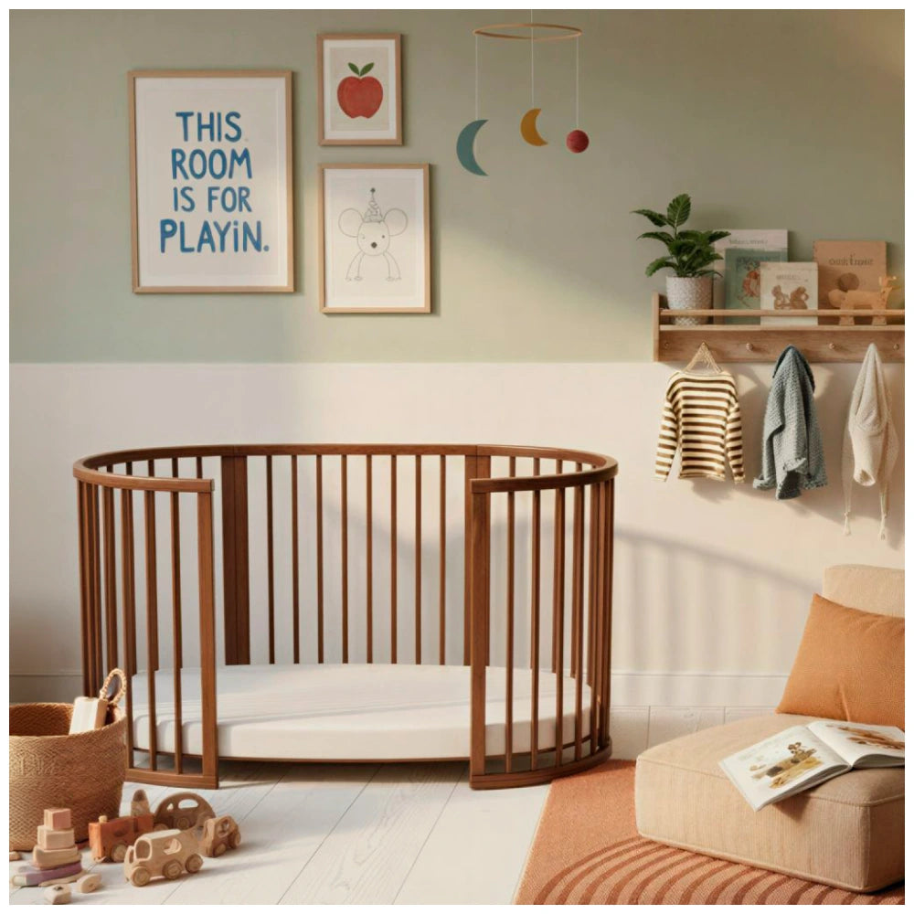 Stokke Sleepi Bed Warm Brown +Stokke Sleepi Bed Mattress White