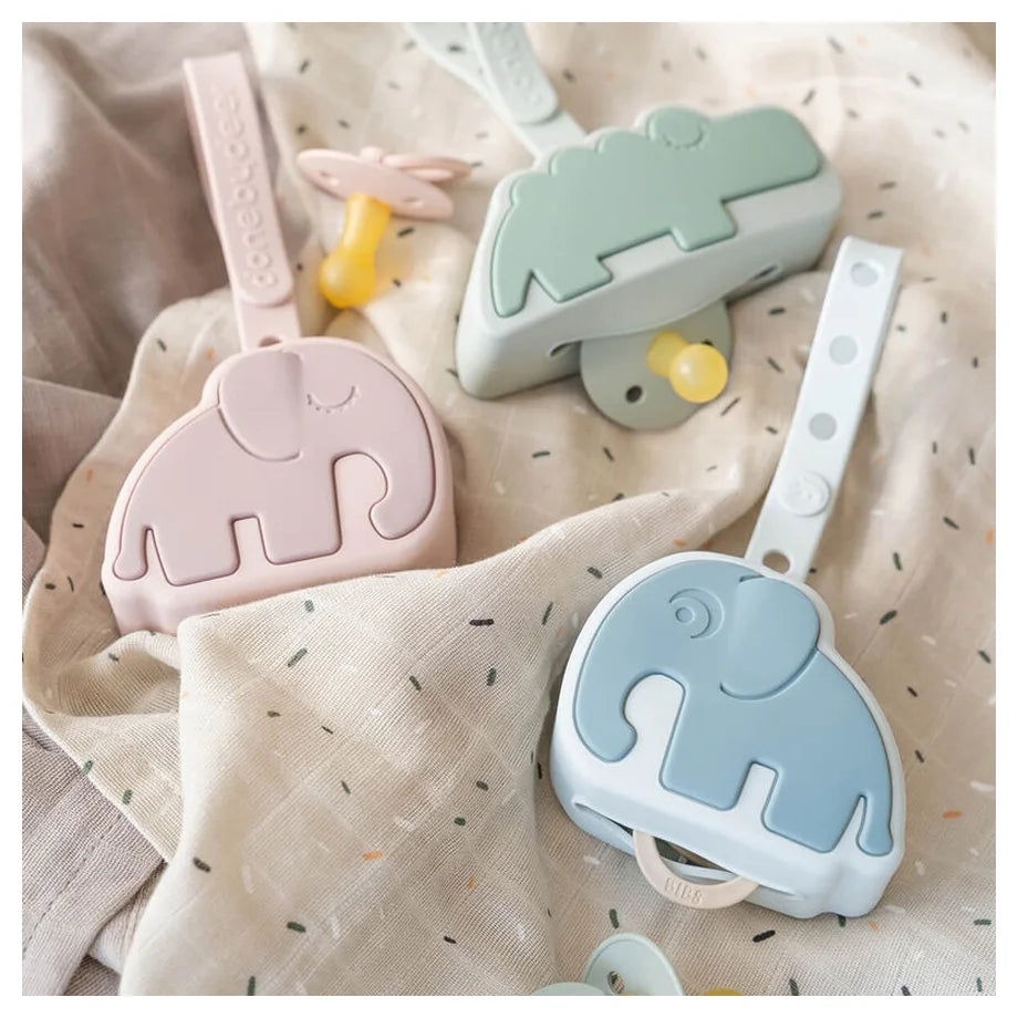 Done By Deer Silicone Pacifier Pouch Elphee (Blue)
