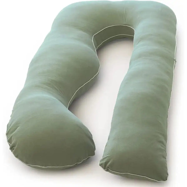 Pharmedoc U Shape Full Body Pillow - Jersey Cotton Sage Cover