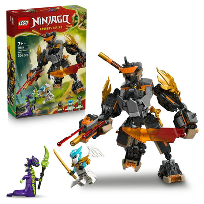 LEGO NINJAGO Cole’s Mission Mech & Dragon Zane 71854 Building Toy Set (364 Pieces)