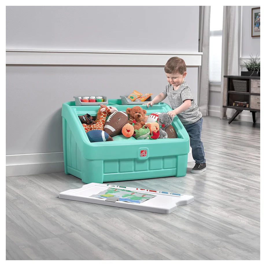 Step2 2-in-1 Toy Box with Art Lid (Mint)