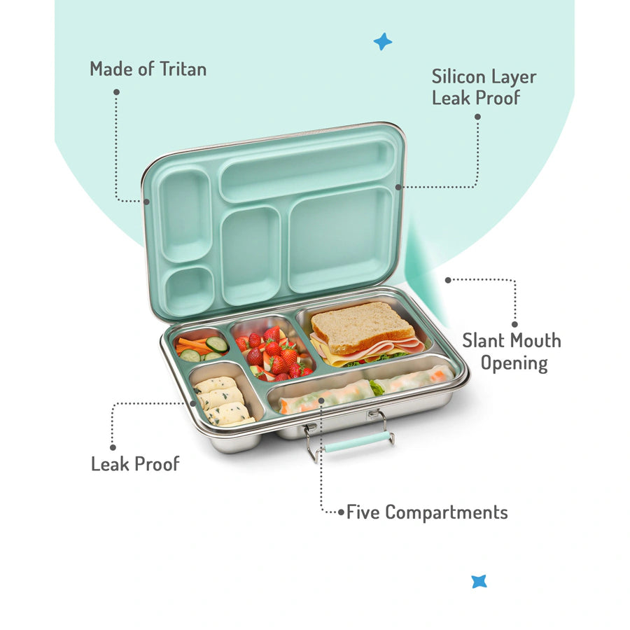 Bonfino Stainless Steel Bento Lunch Box 895ml (Green)