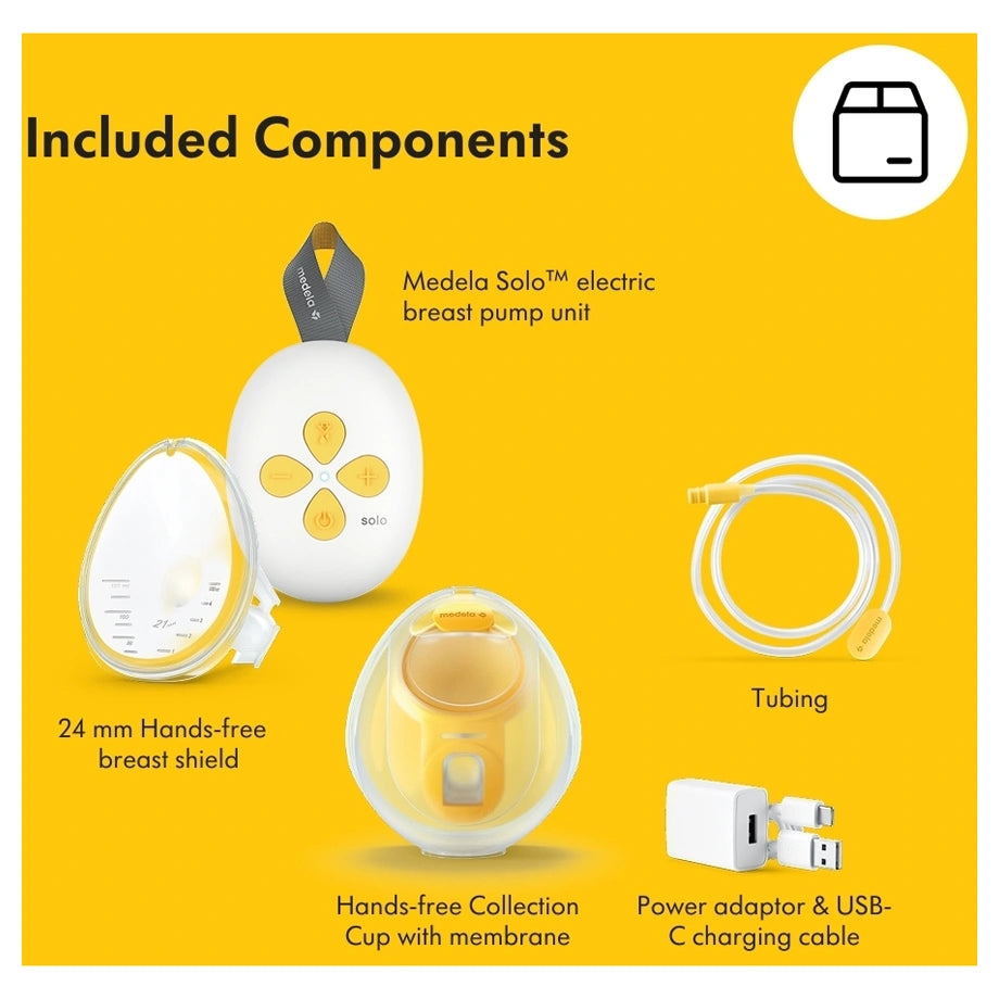 Medela Solo™ Hands-Free Single Electric Breast Pump (Yellow & White)