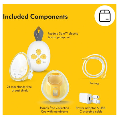 Medela Solo™ Hands-Free Single Electric Breast Pump (Yellow & White)