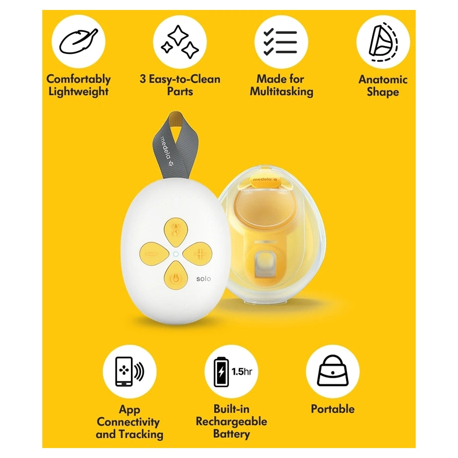 Medela Solo™ Hands-Free Single Electric Breast Pump (Yellow & White)