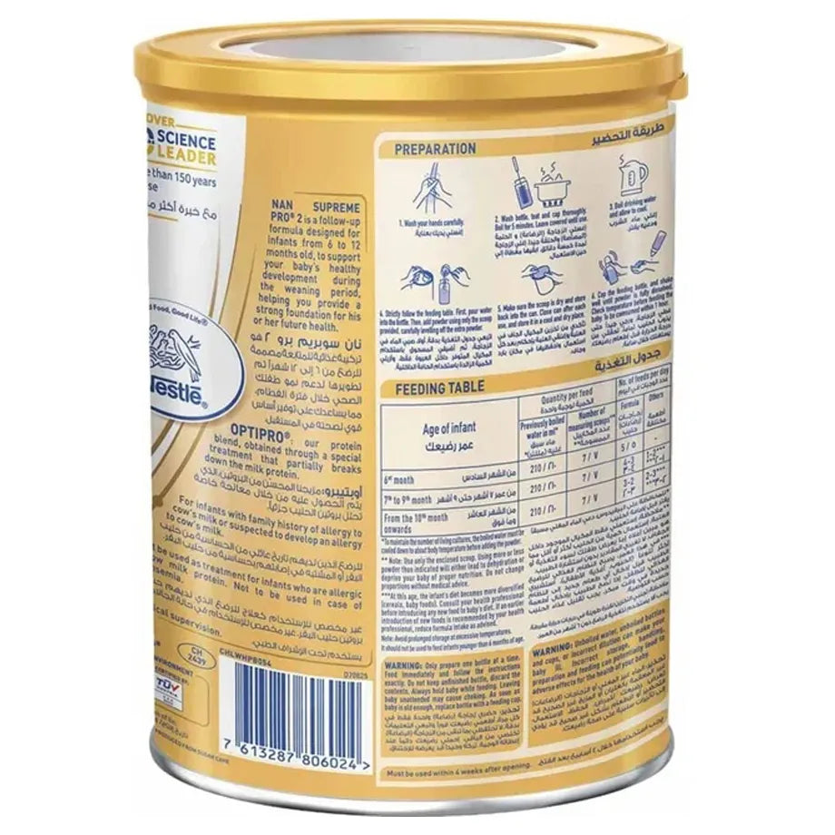 Nestle NAN Supreme Pro 2 Follow-Up Formula Milk Powder 400g
