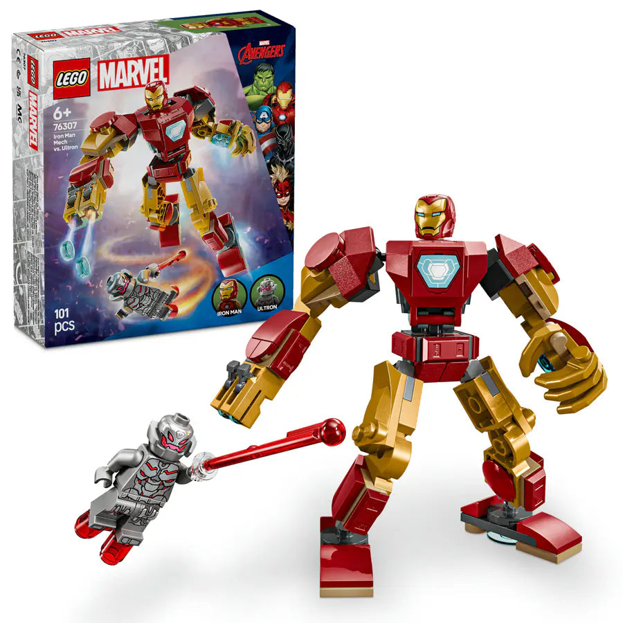 Lego Marvel Iron Man Mech Vs Ultron Buildable Super Hero Figure Playset
