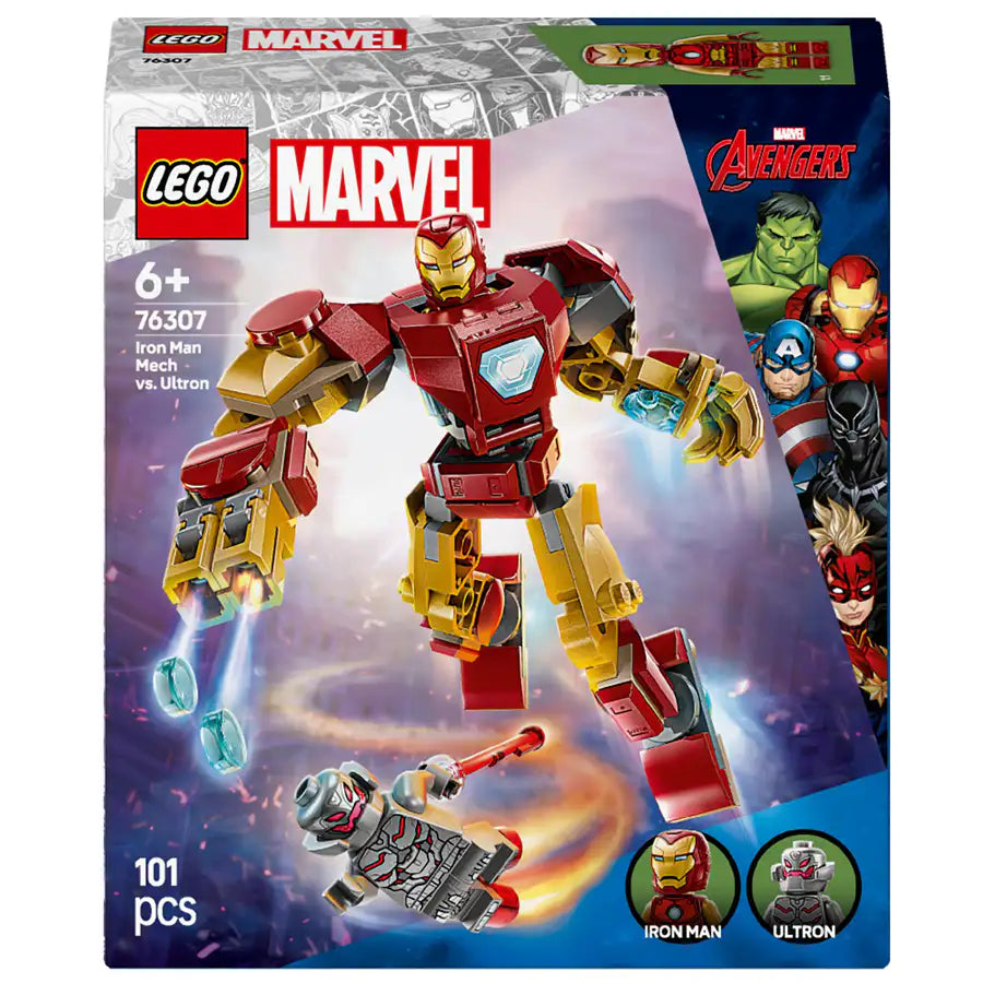 LEGO Marvel Iron Man Mech Vs Ultron Buildable Super Hero Figure Playset