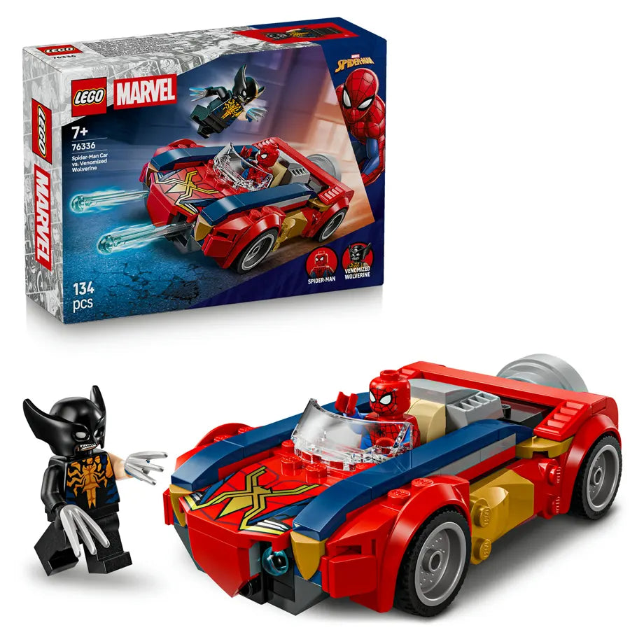 LEGO Marvel Spider-Man Car vs. Venomized Wolverine 76336 Building Toy Set (134 Pieces)