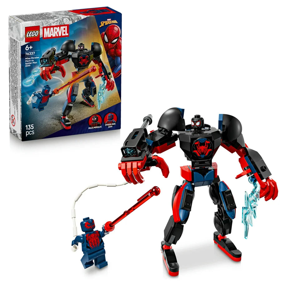 LEGO Marvel Miles Morales Mech vs. Spider-Man (2099) 76337 Building Toy Set (135 Pieces)