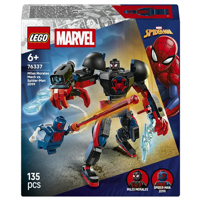 LEGO Marvel Miles Morales Mech vs. Spider-Man (2099) 76337 Building Toy Set (135 Pieces)
