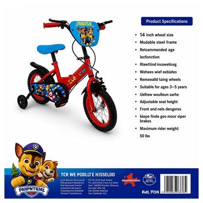 Ryder 14 Inch Bike With Diy Paw Patrol Deco Set