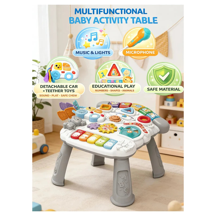Oobidoo Baby Activity Table with Lights, Sounds & Piano (6M+)