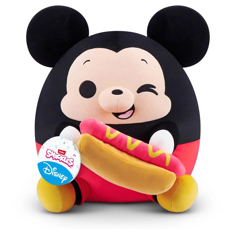 Zuru Snackles Licensed Character Disney Plush 14" Series 1 Mickey & Hot Dog (Hang Tag, 6 Pcs)