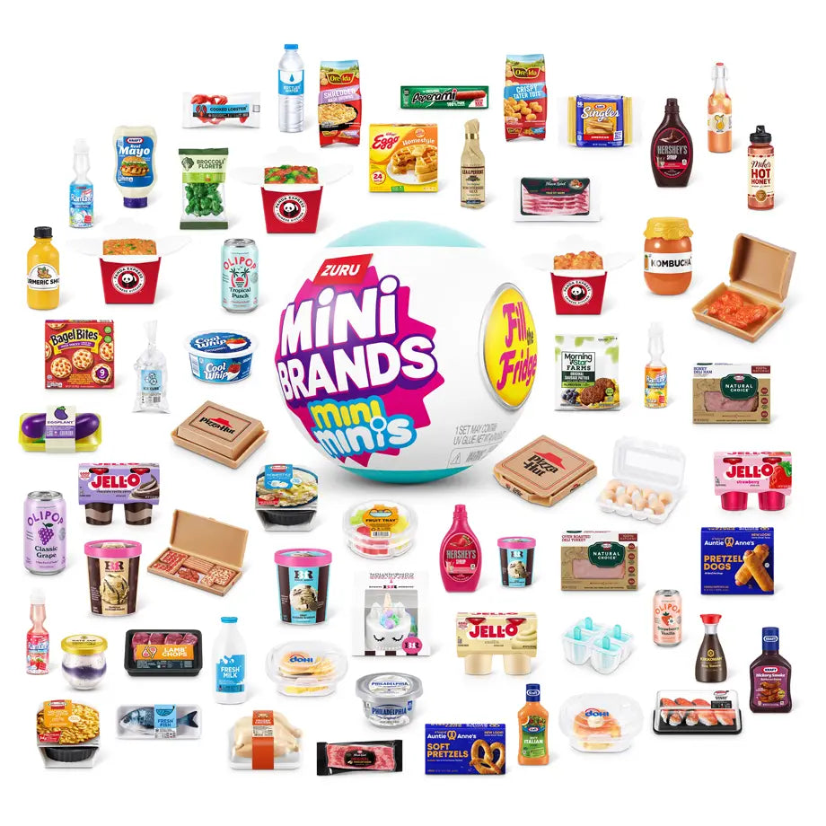 ZURU Mini Brands Fill The Fridge Series 1 Capsule Remove Minis, Sidekick With Base (With Demo, 30 Pcs)