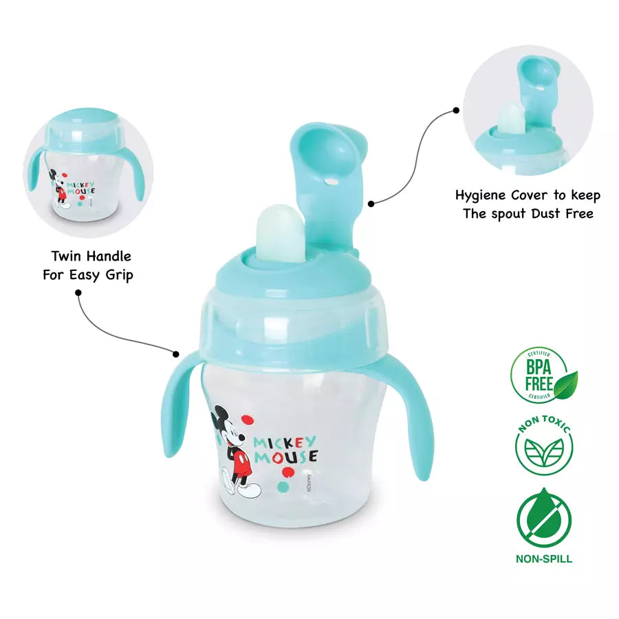 كوب ديزني بمقبض مزدوج خالٍ من مادة BPA مع غطاء، 4 أونصة (أزرق) كوب ديزني بمقبض مزدوج خالٍ من مادة BPA مع غطاء، 4 أونصة (أزرق)