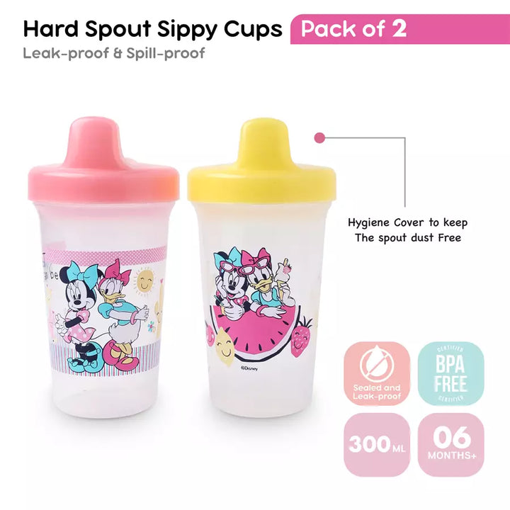 Disney Baby Sippy Cup 300 ml Pack of 2 Minnie Mouse (Pink/Yellow)