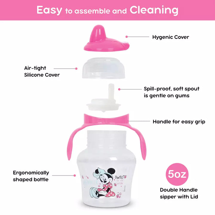 Disney BPA Free Double Handle Sipper with Lid 4oz (Pink)