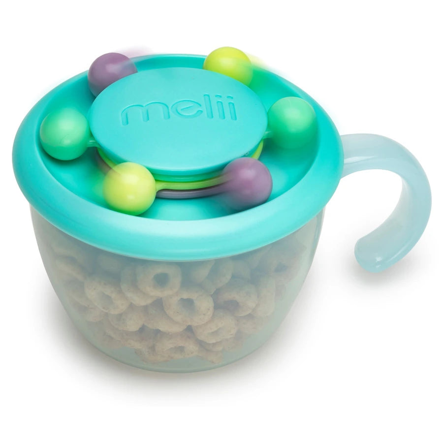 Melii Abacus Snack Container with finger trap Turquoise Melii Abacus Snack Container with finger trap Turquoise