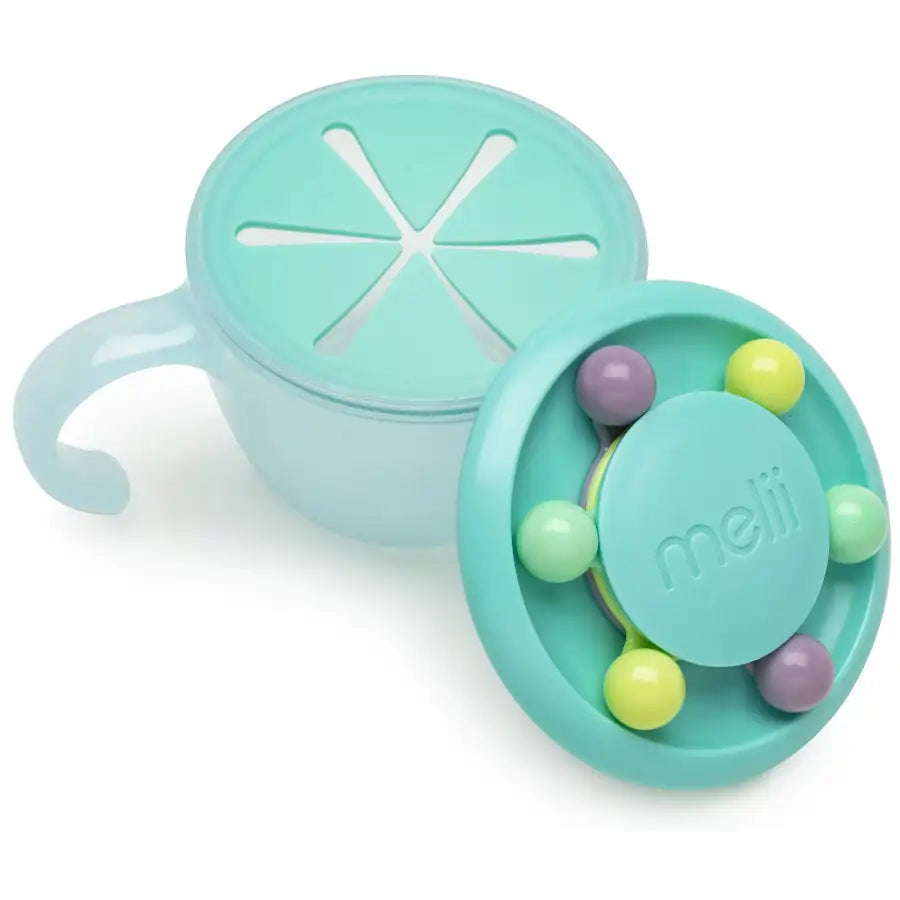 Melii Abacus Snack Container with finger trap Turquoise Melii Abacus Snack Container with finger trap Turquoise