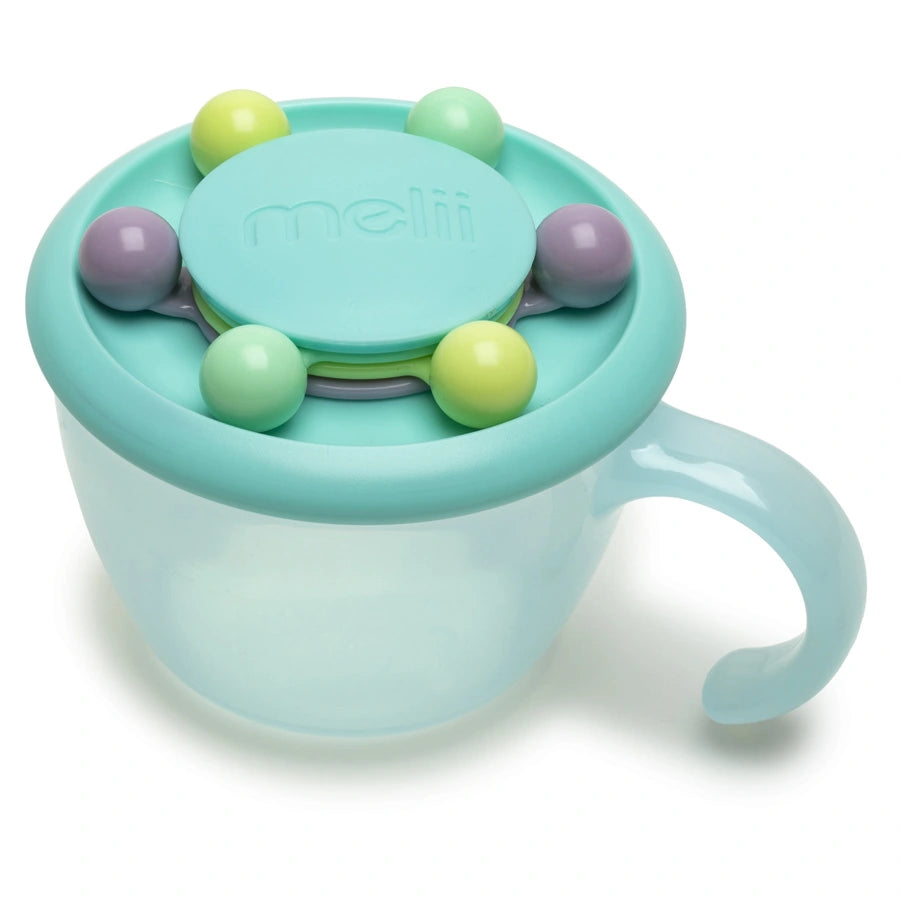 Melii Abacus Snack Container with finger trap Turquoise Melii Abacus Snack Container with finger trap Turquoise