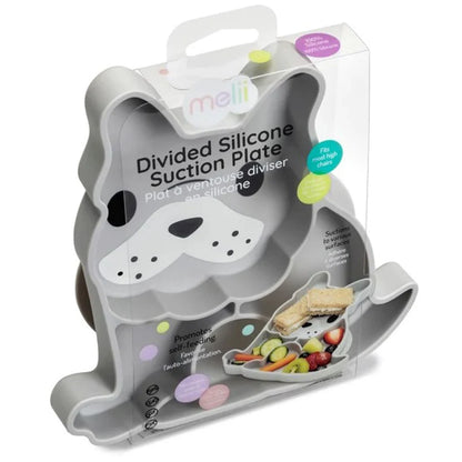 Melii Divided Silicone Suction Plate Grey Bulldog