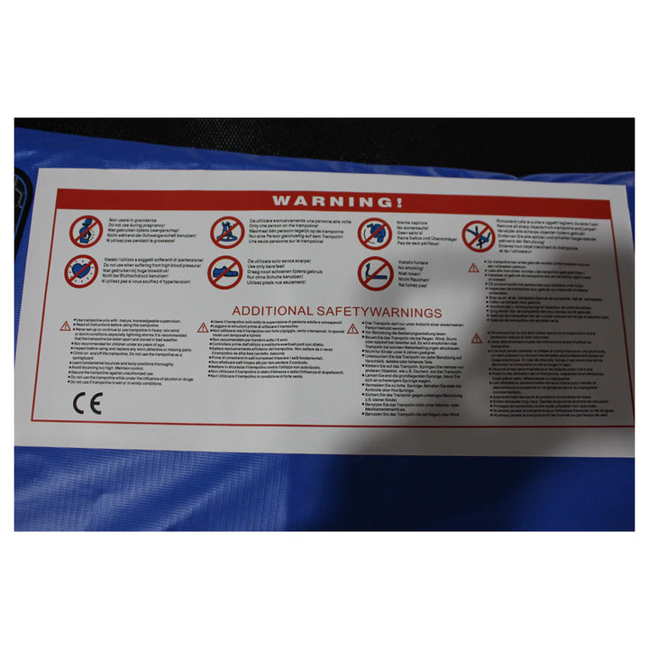 Funjump  14FT Blue Trampoline with Safety Net, Short Poles & Ladder