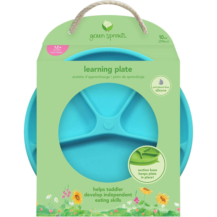 Green Sprouts Learning Plate (Aqua)