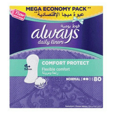 Always Comfort & Protection Panty Liners Unscented (80 Pieces)