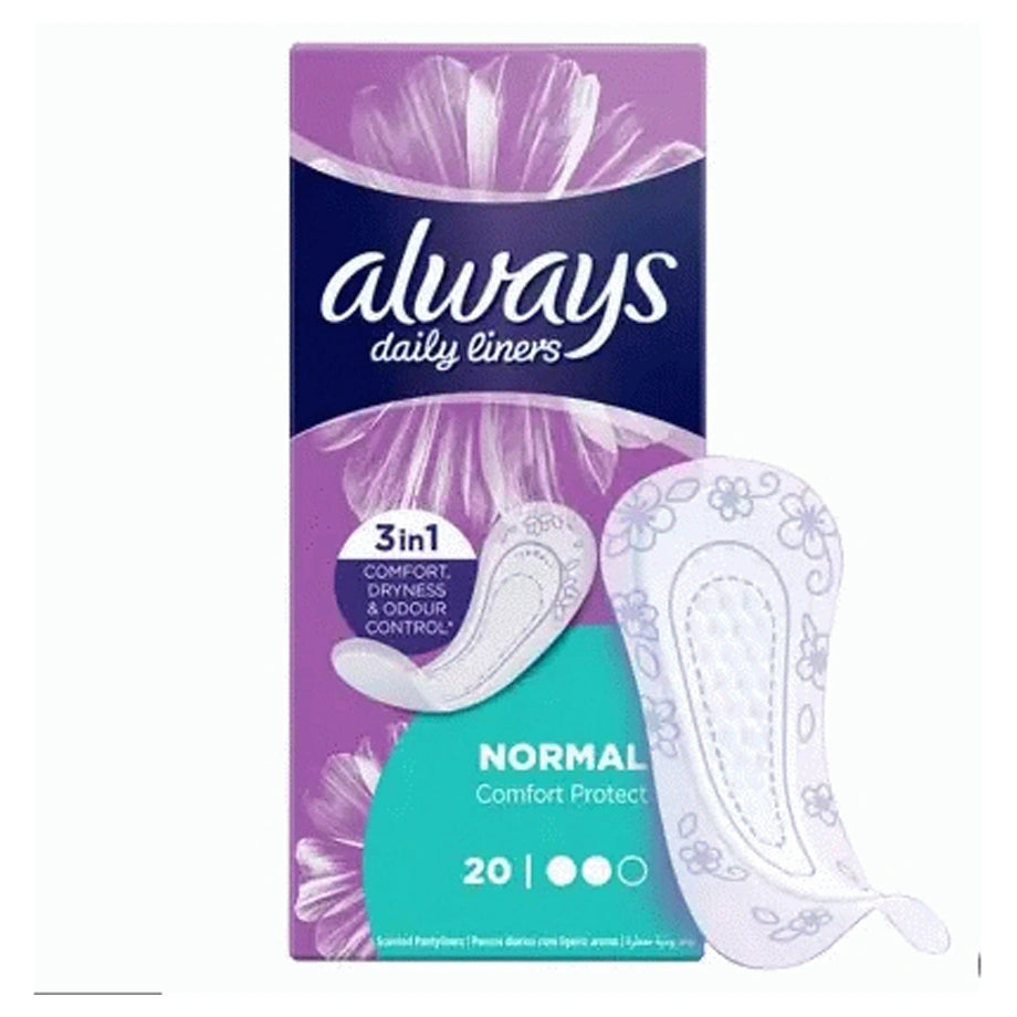 Always Daily Liners Comfort & Protect, Unscented (40 Pieces)