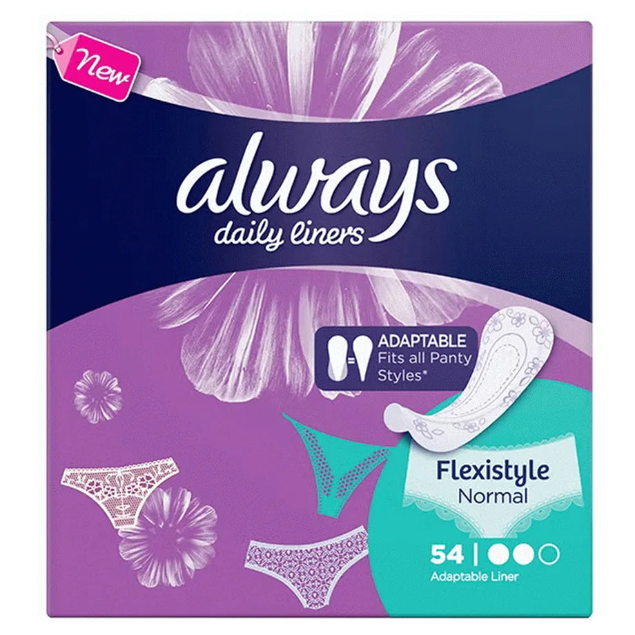 Always Normal Panty Liners Flexistyle (54 Count)