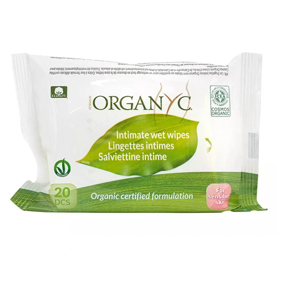 Organyc Organic Intimate Hygiene Wet Wipes (20pcs)