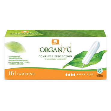 Organyc Tampons Super+ 100% Cotton (16 Pack)