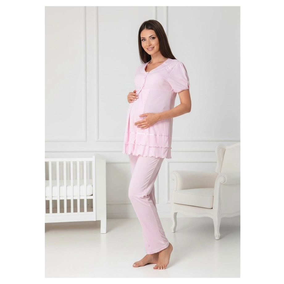 Mini Plum Pyjama Set Maternity & Nursing (Pink)