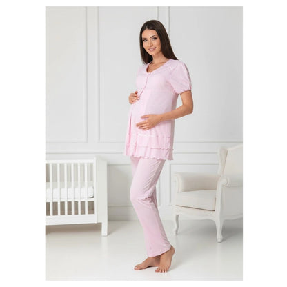 Mini Plum Pyjama Set Maternity & Nursing (Pink)