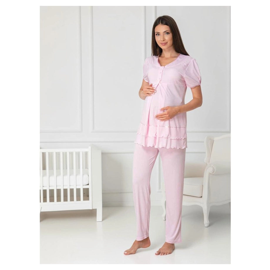 Mini Plum Pyjama Set Maternity & Nursing (Pink)