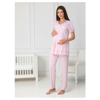 Mini Plum Pyjama Set Maternity & Nursing (Pink)