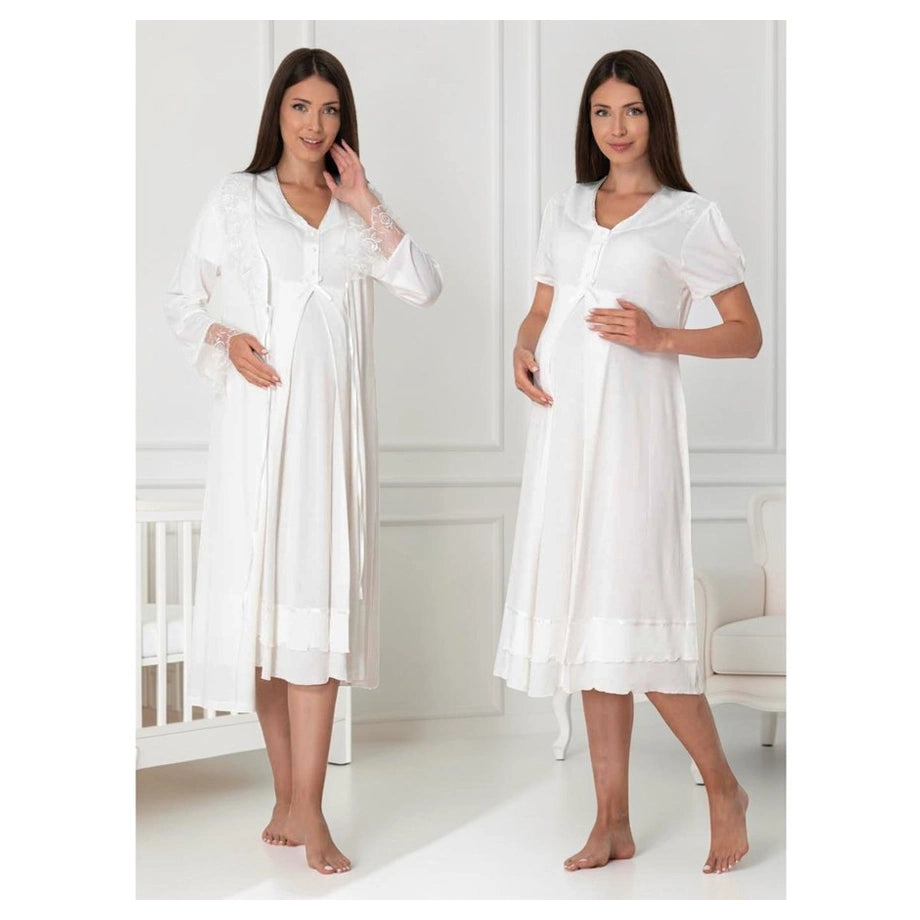 ميني بلوم نيغتي وروب مجموعة ماتيرنيتي ونورسينج (أبيض)