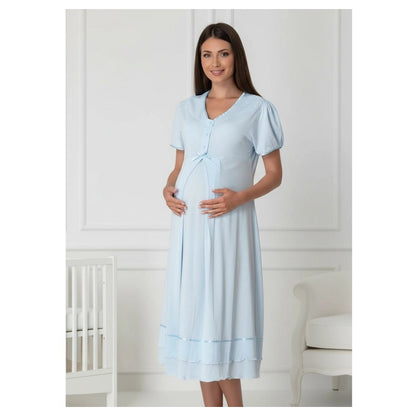 Mini Plum Nightie and Robe Set Maternity & Nursing (Blue)